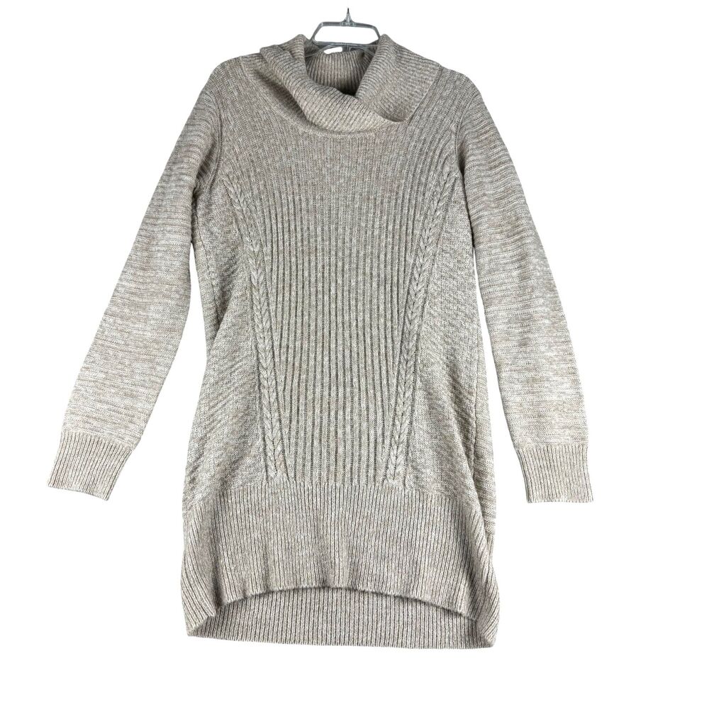 ALYX Sweater Women's Extra Large Tan Cowl Neck Long Sleeve Knit Stretch Pullover